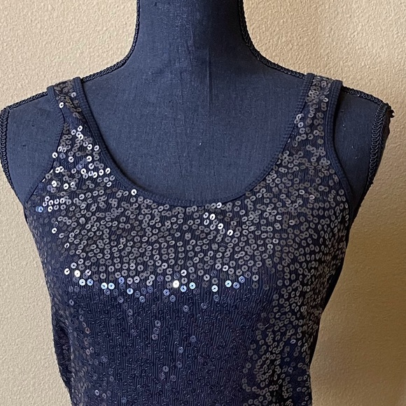Express sequins black tank top.  Size Small. NWT - Picture 3 of 6
